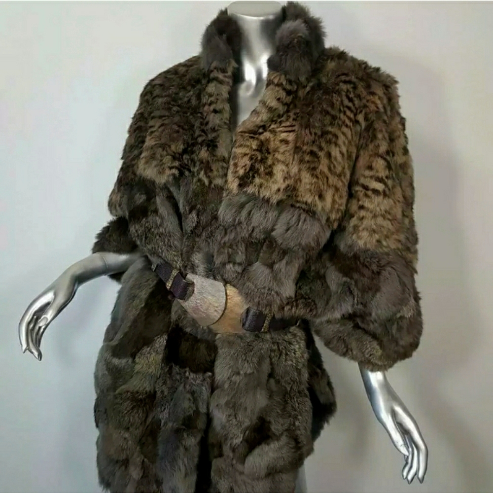 Rabbit fur Cape cloak coat warm L V-Day sale read